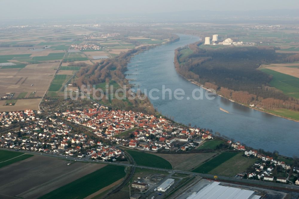 Luftaufnahme Worms - Stadtansicht von Worms im Bundesland Rheinland-Pfalz