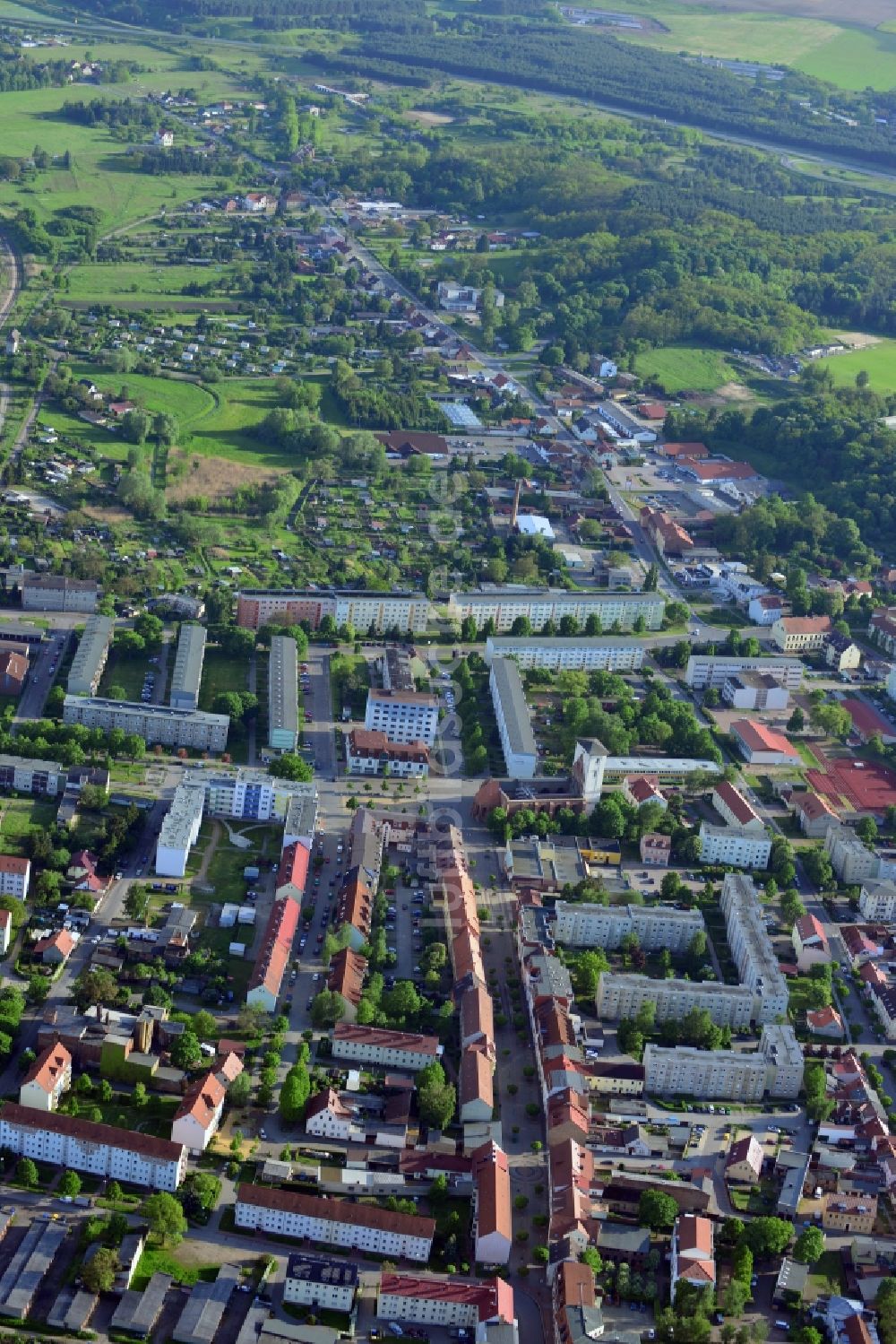 Luftaufnahme Wriezen - Stadtansicht von Wriezen im Bundesland Brandenburg