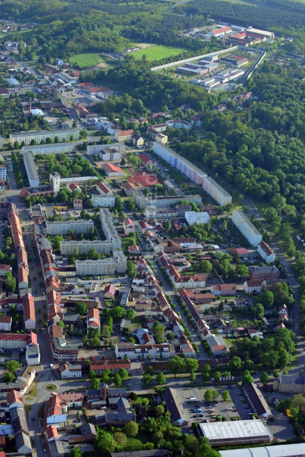 Wriezen von oben - Stadtansicht von Wriezen im Bundesland Brandenburg