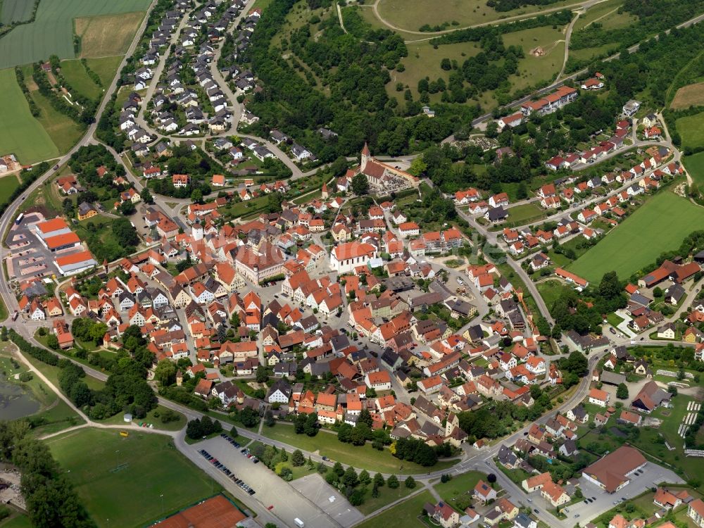 Luftbild Greding - Stadtansicht der des Zentrum von Greding im Bundesland Bayern