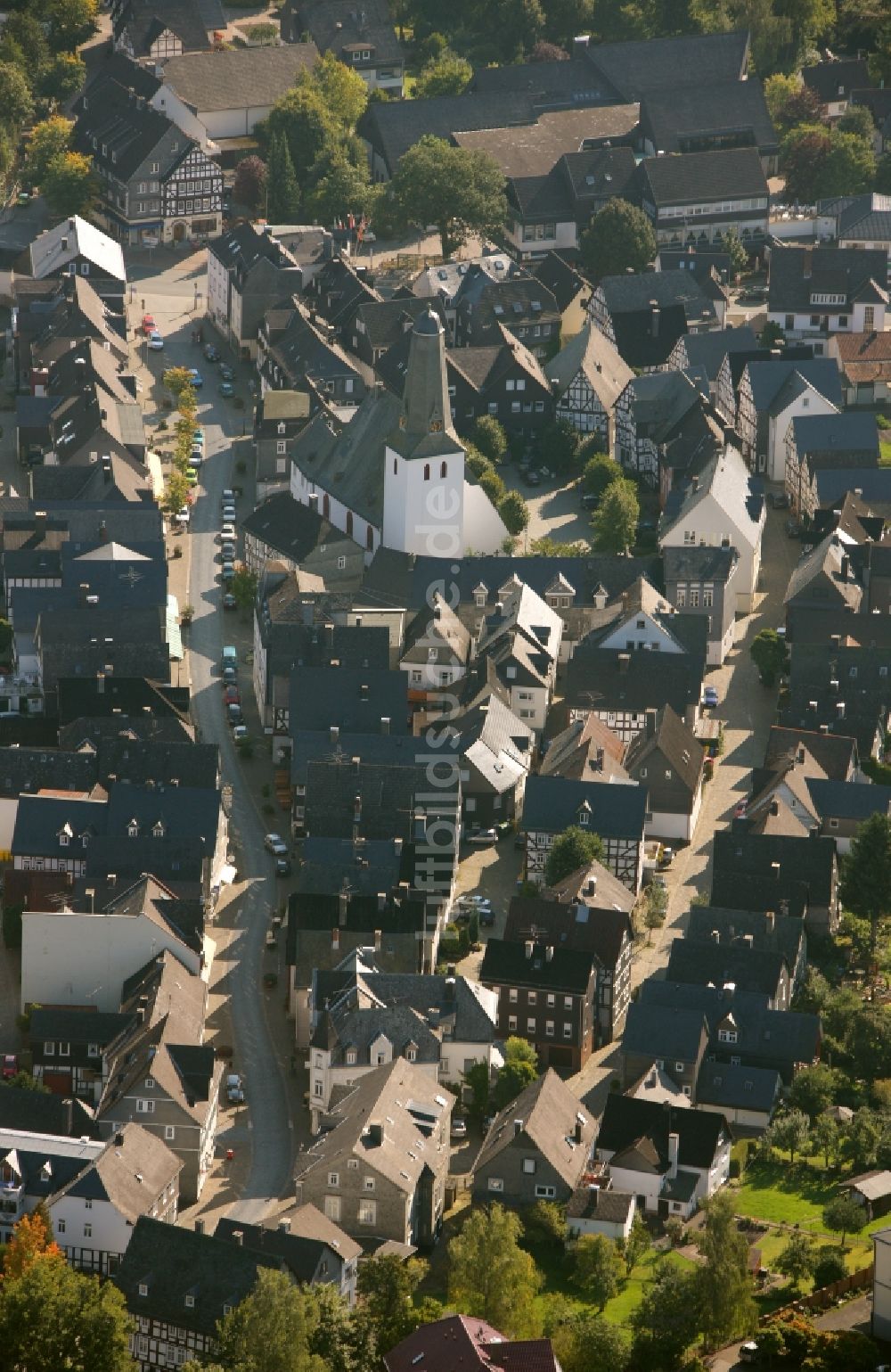 Luftbild Bad Laasphe - Stadtansicht vom Zentrum der Innenstadt von Bad Laasphe im Bundesland Nordrhein-Westfalen