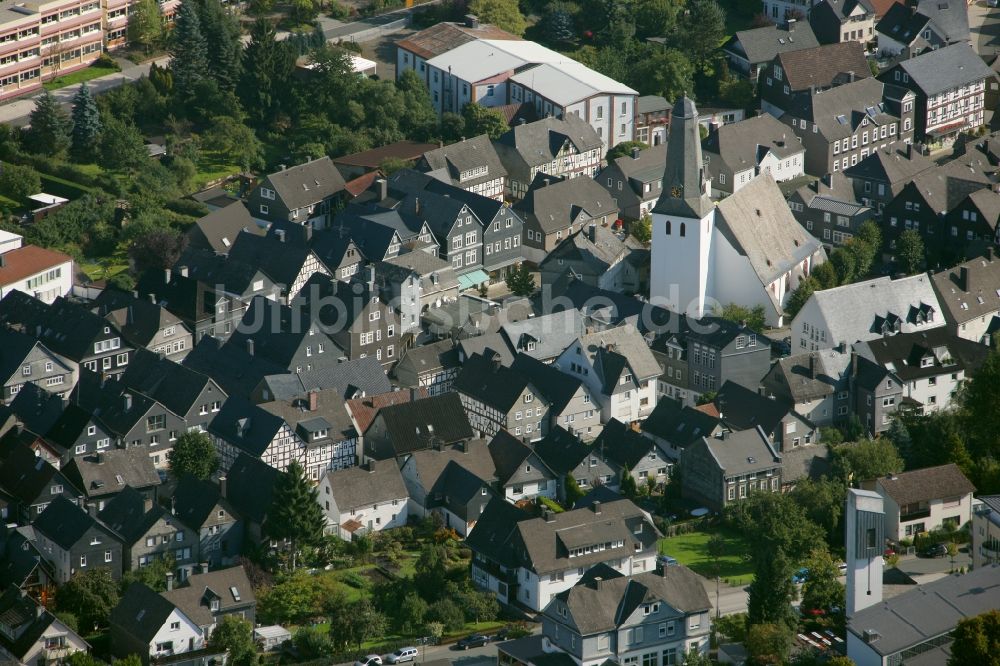 Bad Laasphe aus der Vogelperspektive: Stadtansicht vom Zentrum der Innenstadt von Bad Laasphe im Bundesland Nordrhein-Westfalen