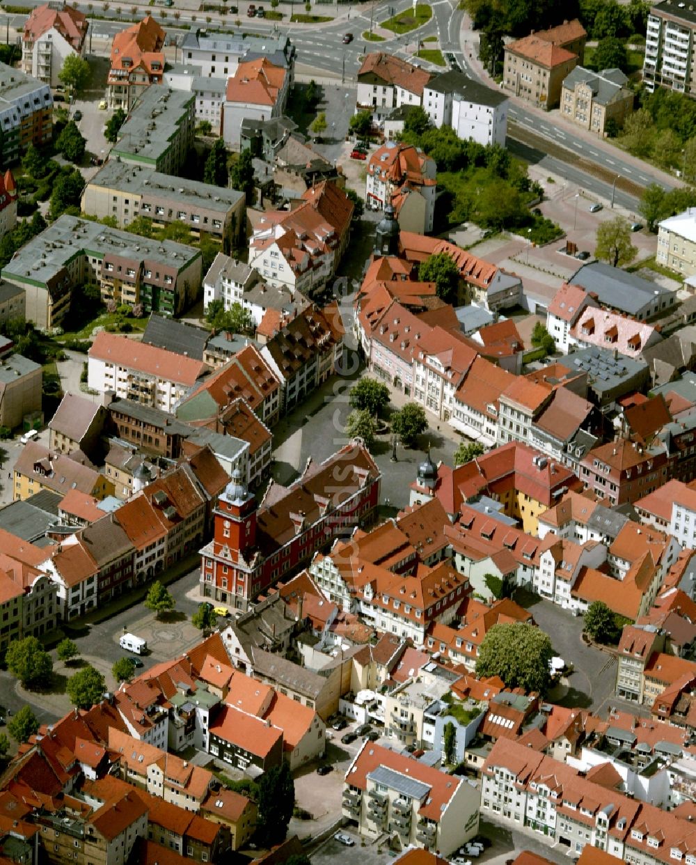 Luftaufnahme Gotha - Stadtansicht vom Zentrum der Innenstadt Gotha im Bundesland Thüringen