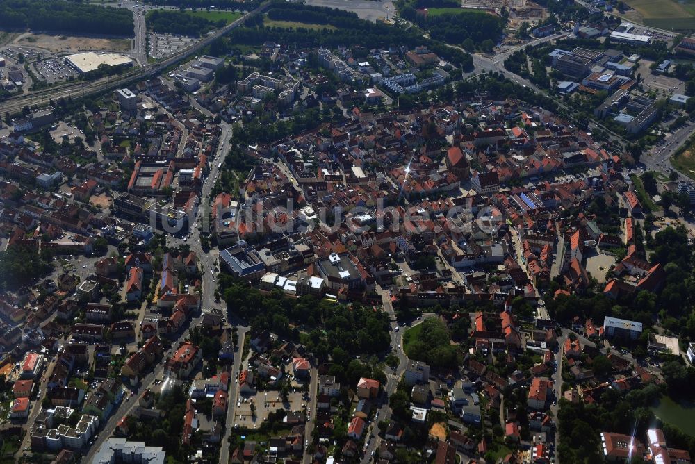 Neumarkt von oben - Stadtansicht vom Zentrum der mittelalterlichen Stadt Neumarkt in Bayern