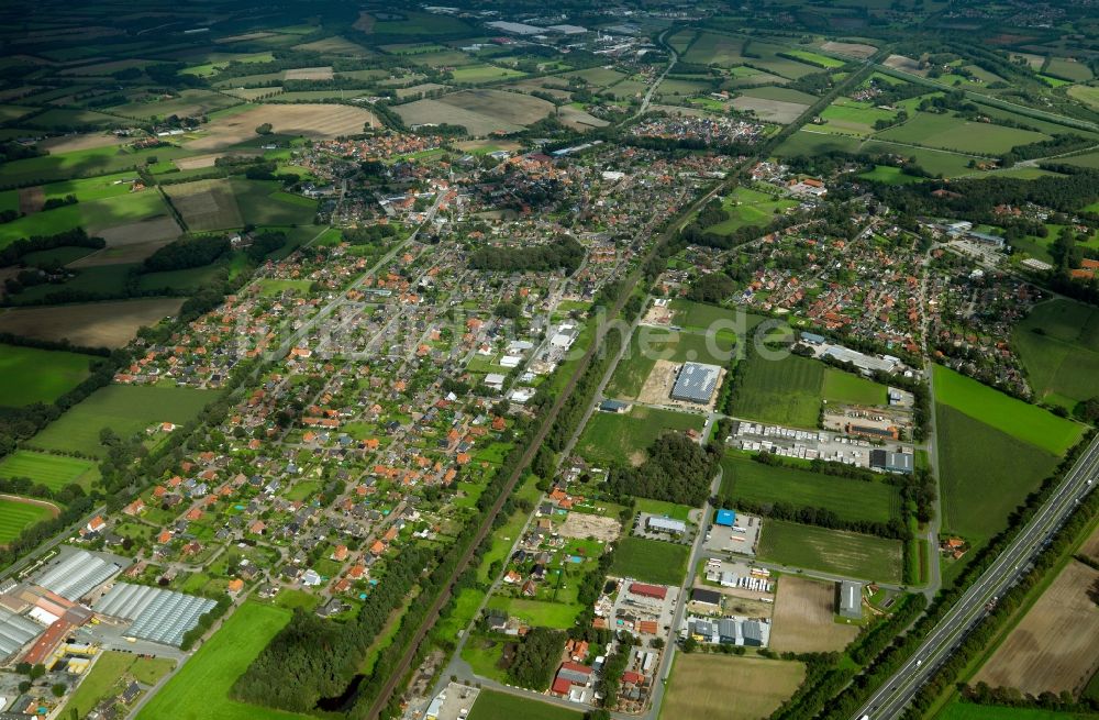 Hörstel von oben - Stadtansicht vom Zentrum der Stadt Hörstel im Bundesland Nordrhein-Westfalen NRW