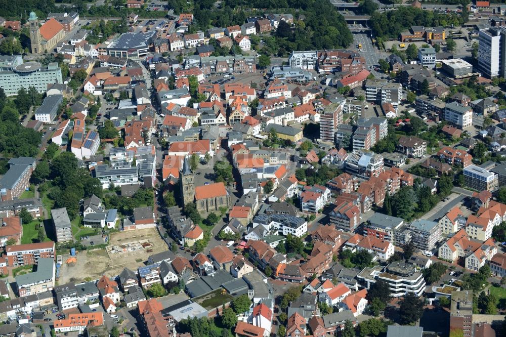 Ibbenbüren von oben - Stadtansicht vom Zentrum der Stadt Ibbenbüren im Bundesland Nordrhein-Westfalen NRW