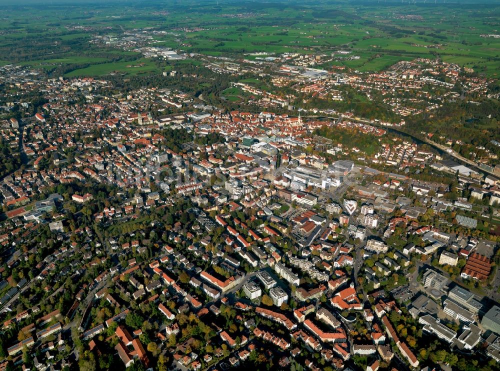 Luftbild Kempten - Stadtansicht vom Zentrum der Stadt Kempten im Bundesland Bayern