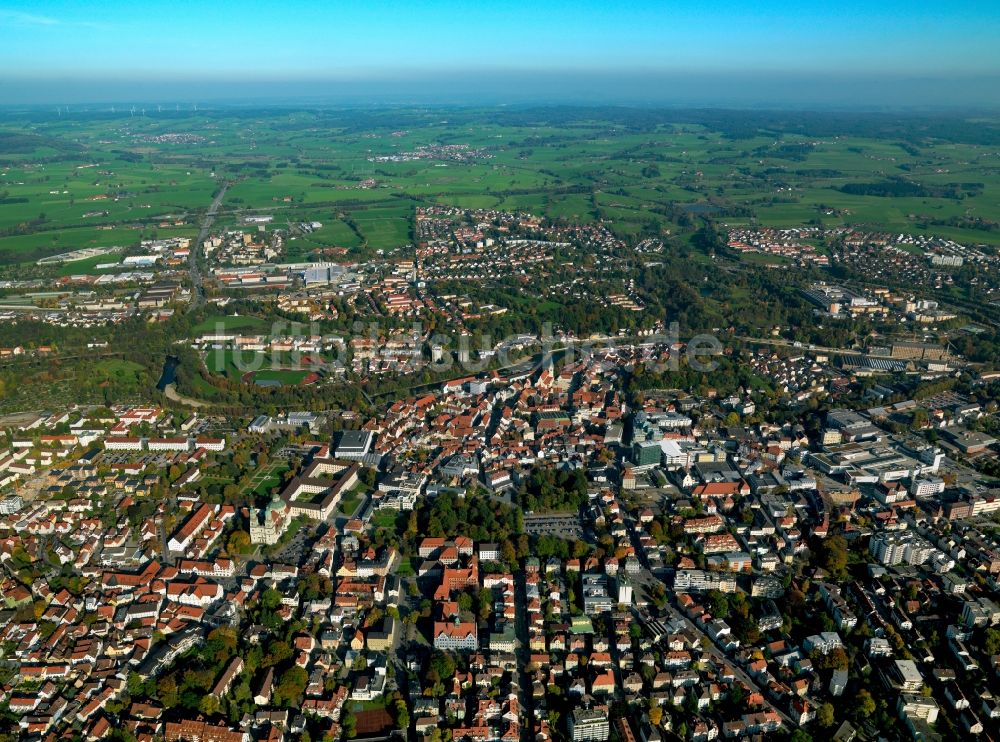 Luftaufnahme Kempten - Stadtansicht vom Zentrum der Stadt Kempten im Bundesland Bayern