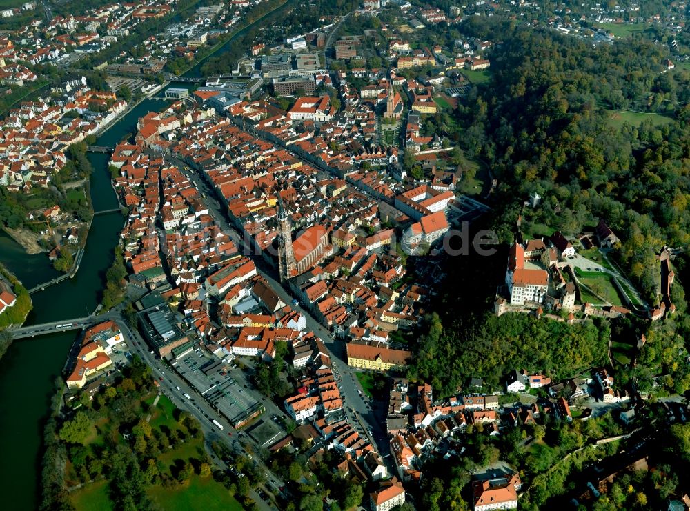 Landshut von oben - Stadtansicht vom Zentrum der Stadt Landshut im Bundesland Bayern