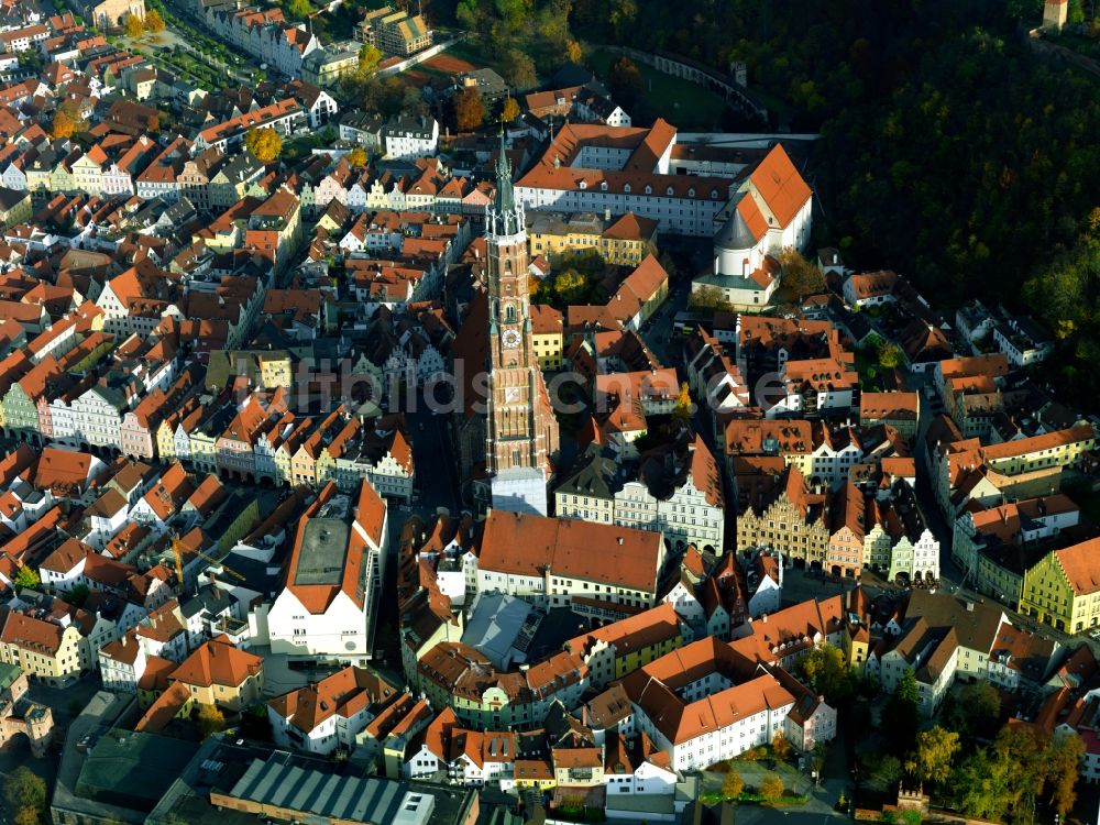 Landshut aus der Vogelperspektive: Stadtansicht vom Zentrum der Stadt Landshut im Bundesland Bayern