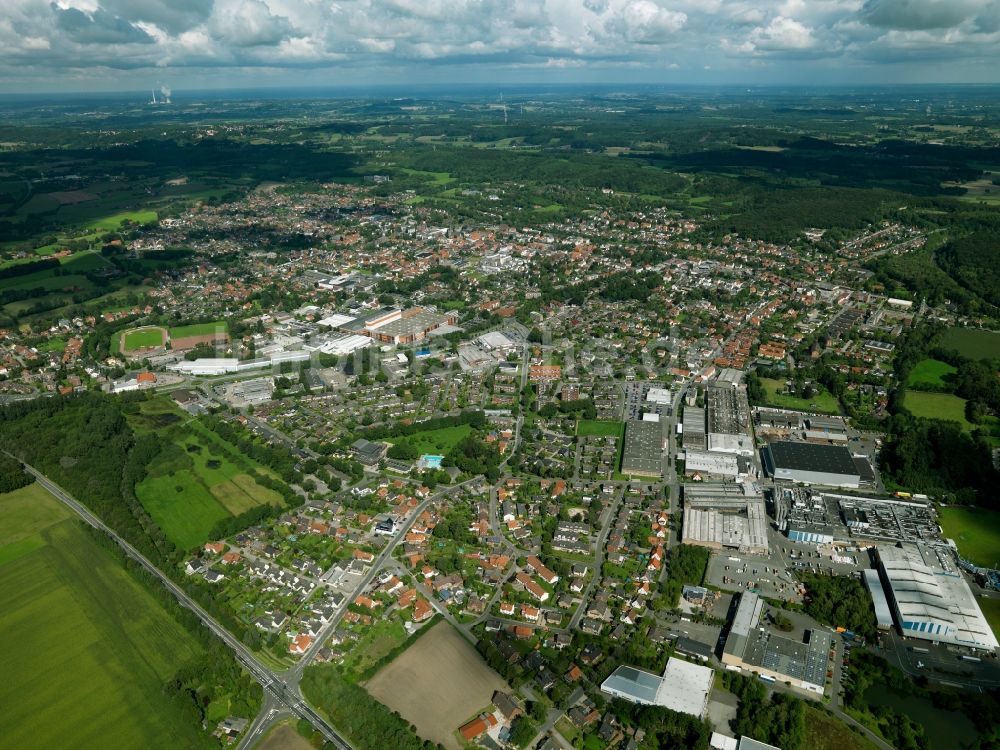 Lengerich aus der Vogelperspektive: Stadtansicht vom Zentrum der Stadt Lengerich im Bundesland Nordrhein-Westfalen NRW