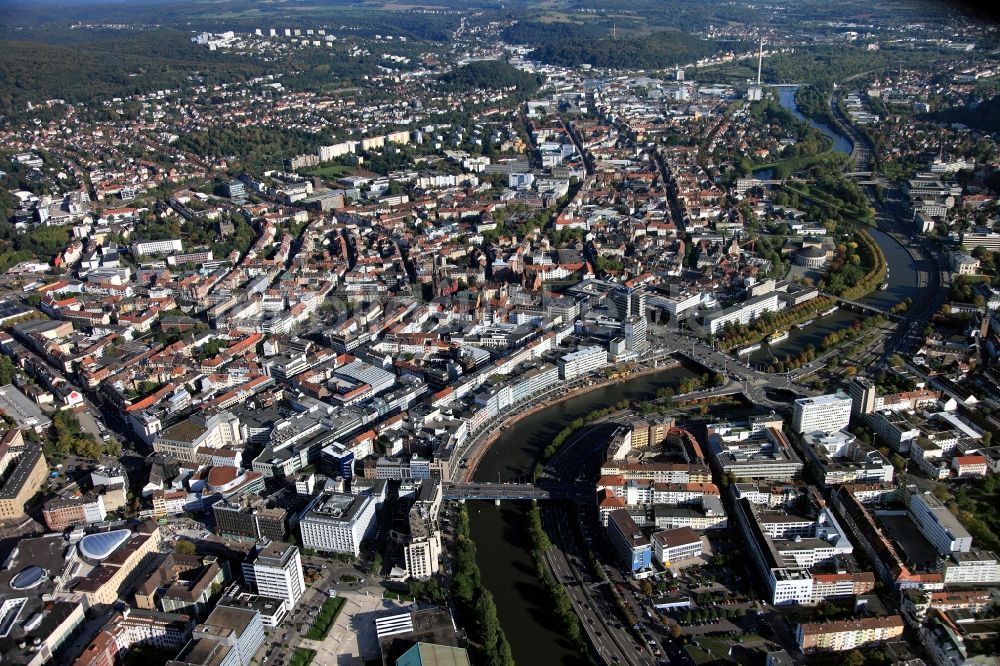 Saarbrücken von oben - Stadtansicht vom Zentrum der Stadt Saarbrücken im Saarland