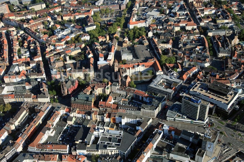 Luftaufnahme Saarbrücken - Stadtansicht vom Zentrum der Stadt Saarbrücken im Saarland