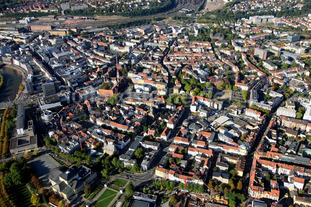 Saarbrücken von oben - Stadtansicht vom Zentrum der Stadt Saarbrücken im Saarland