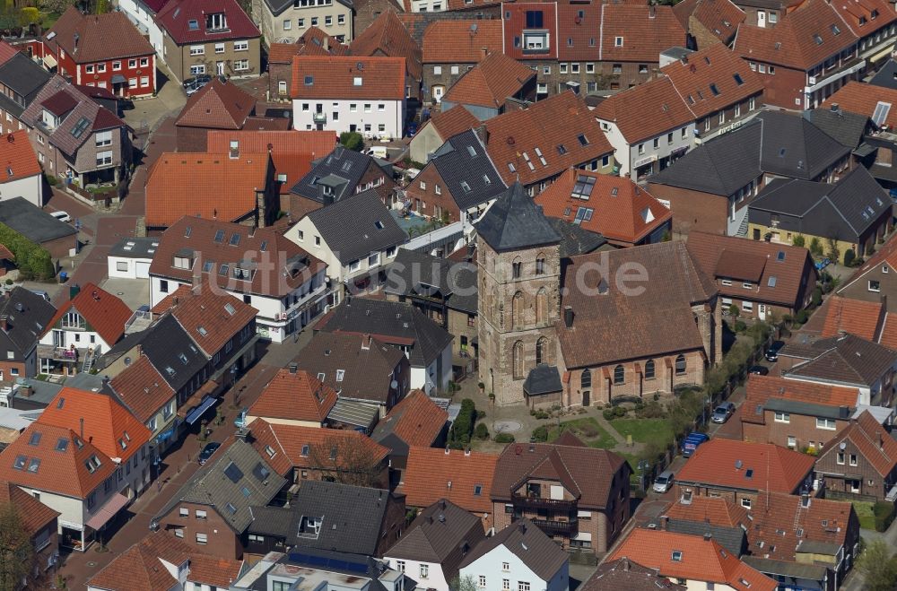 Schermbeck aus der Vogelperspektive: Stadtansicht vom Zentrum der Stadt Schermbeck im Bundesland Nordrhein-Westfalen