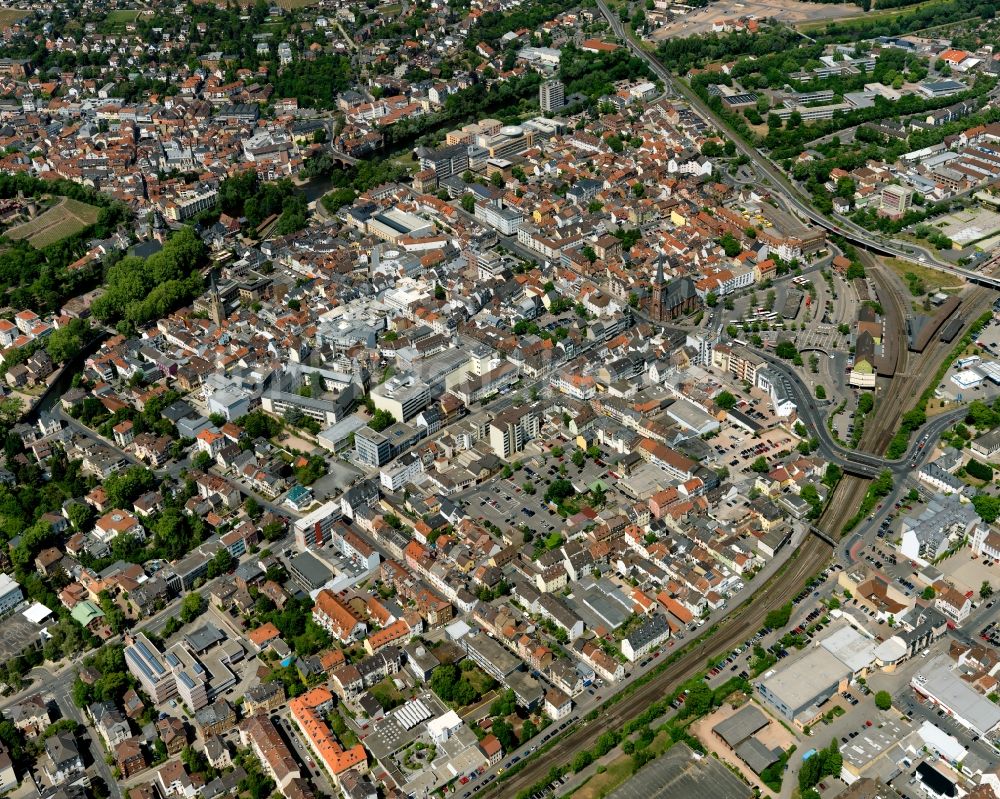 Bad Kreuznach aus der Vogelperspektive: Stadtansicht des Zentrums von Bad Kreuznach im Bundesland Rheinland-Pfalz