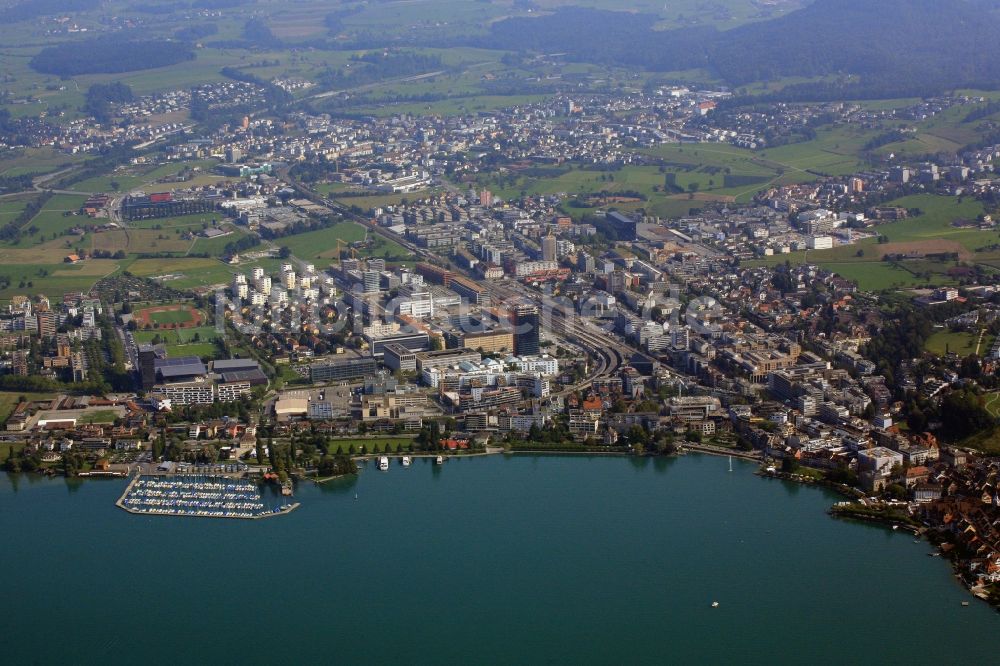 Zug Von Oben Stadtansicht Von Zug Im Kanton Zug In Der Schweiz