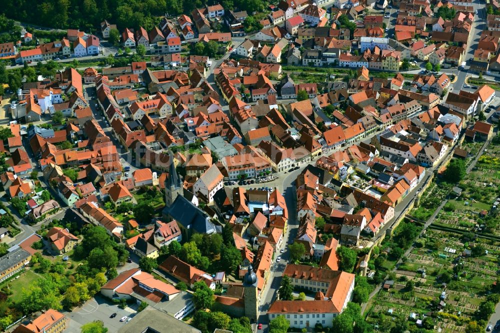 Luftbild Zeil - Stadtansicht der zum Landkreis Haßberge gehörenden Gemeinde Zeil im Bundesland Bayern