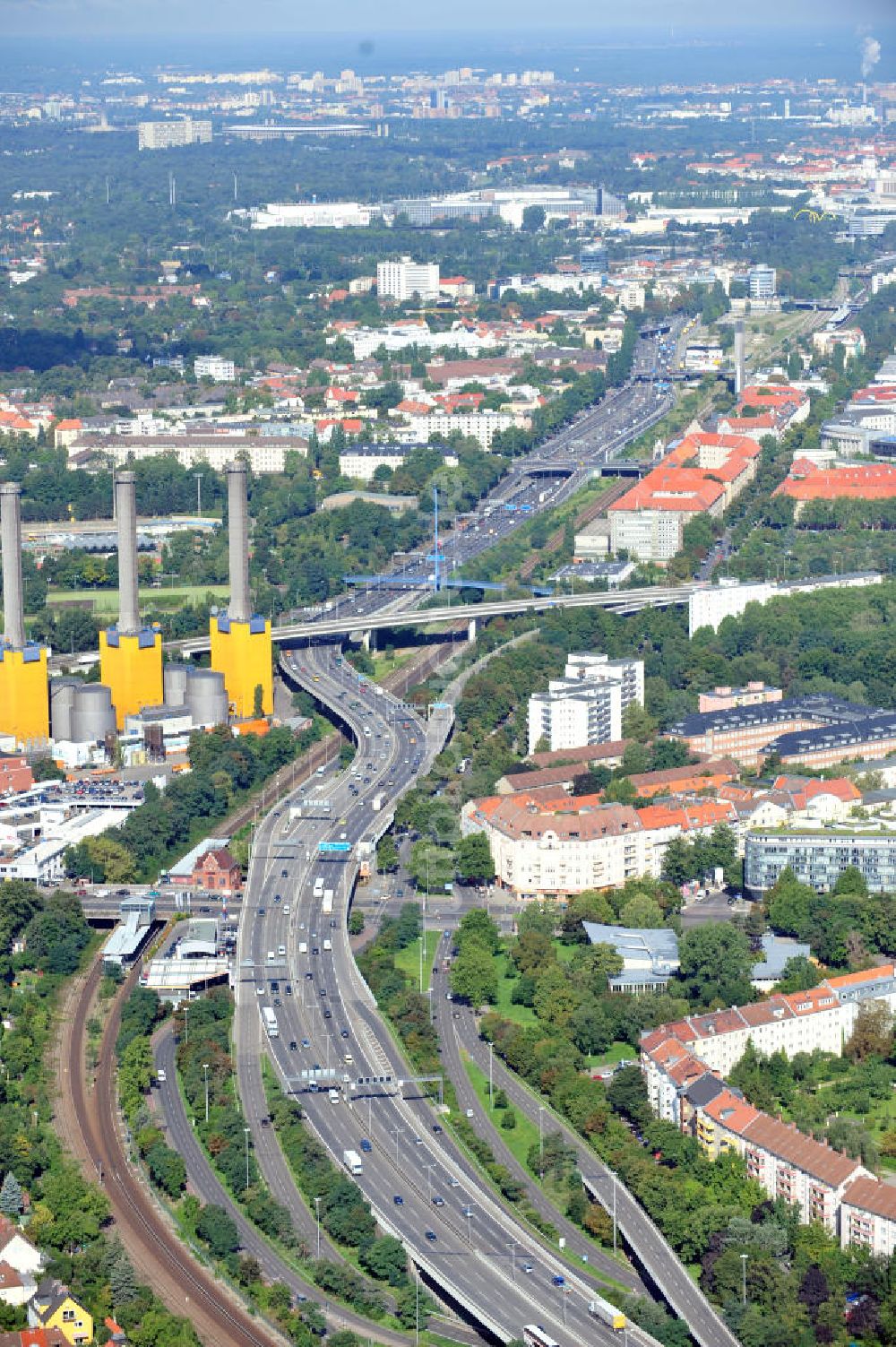 Berlin aus der Vogelperspektive: Stadtautobahn Wilmersdorf