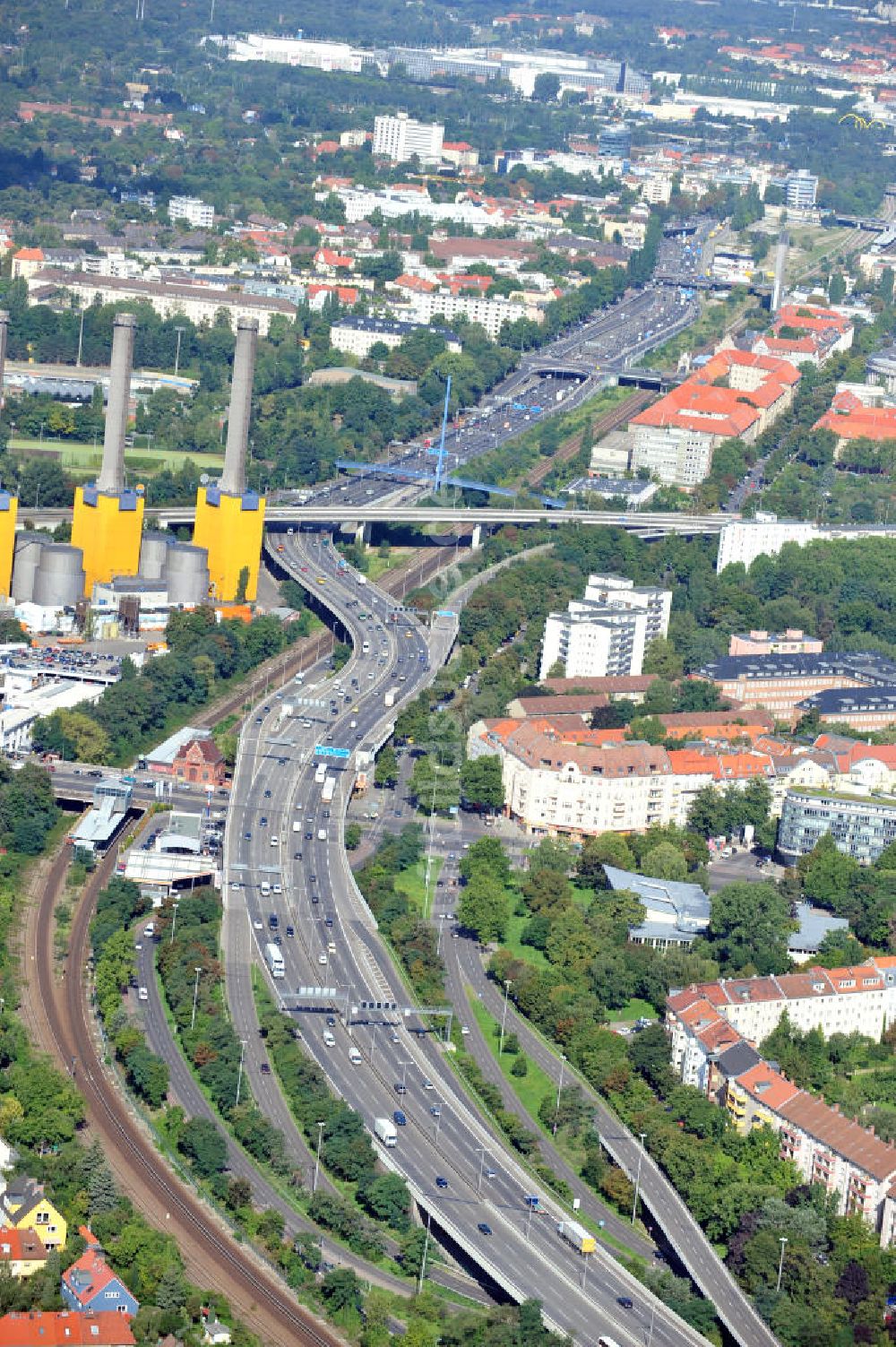 Luftaufnahme Berlin - Stadtautobahn Wilmersdorf