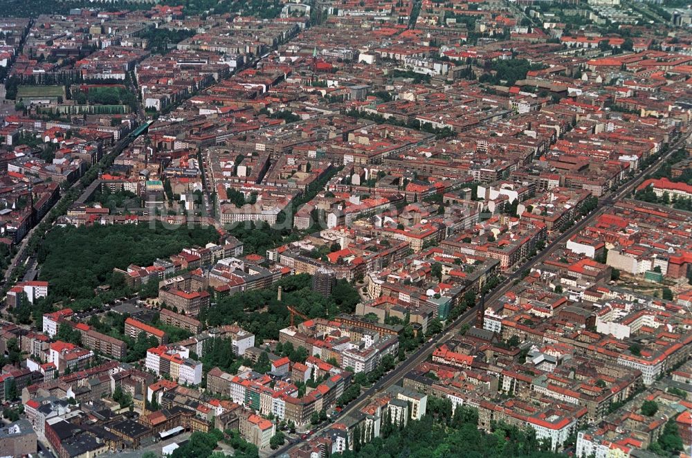 Berlin von oben - Stadtbezirk Berlin Prenzlauer-Berg zwischen Prenzlauer-Allee und Schönhauser-Allee