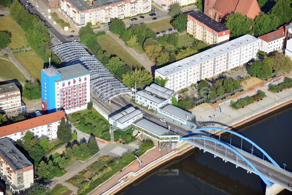 Frankfurt Oder von oben - Stadtbrücke in Frankfurt Oder im Bundesland Brandenburg