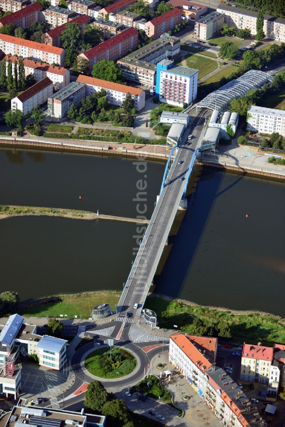 Luftaufnahme Frankfurt Oder - Stadtbrücke in Frankfurt Oder im Bundesland Brandenburg