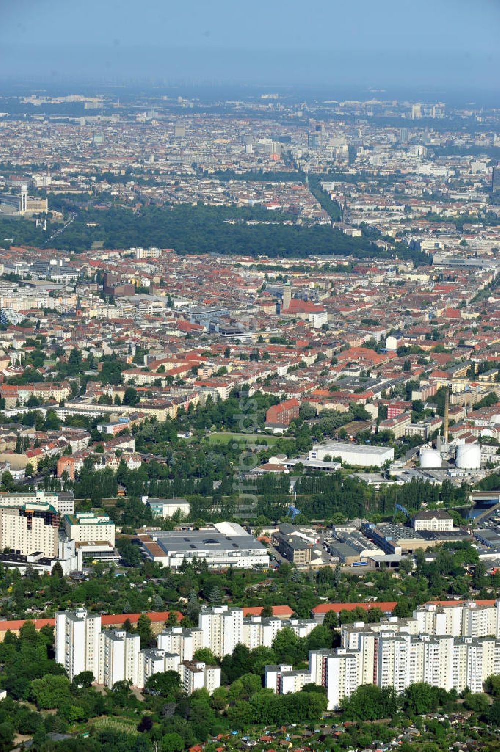 Luftbild Berlin - Stadteilansichten Berlin Neukölln und Kreuzberg