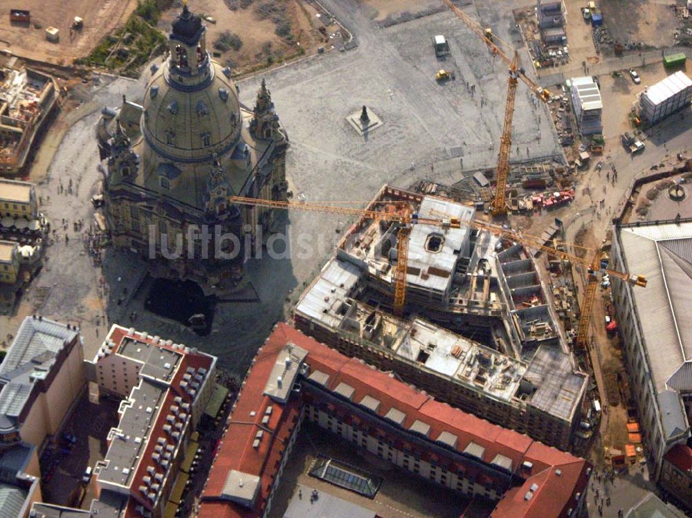 Dresden von oben - Stadtentwicklungsgebiet Dresden Neumarkt/Frauenkirche