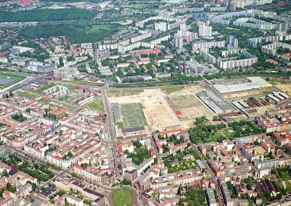 Luftbild Berlin-Friedrichshain - Stadtentwicklungsgebiet Eldenaer Straße/ Landsberger Allee