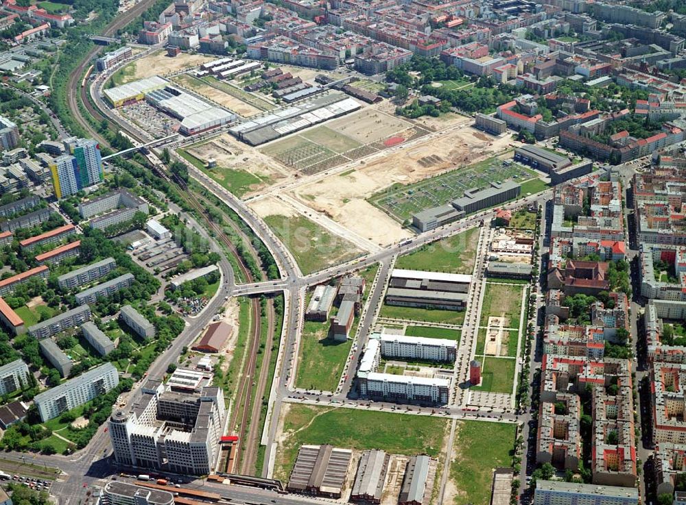 Luftaufnahme Berlin-Friedrichshain - Stadtentwicklungsgebiet Eldenaer Straße/ Landsberger Allee