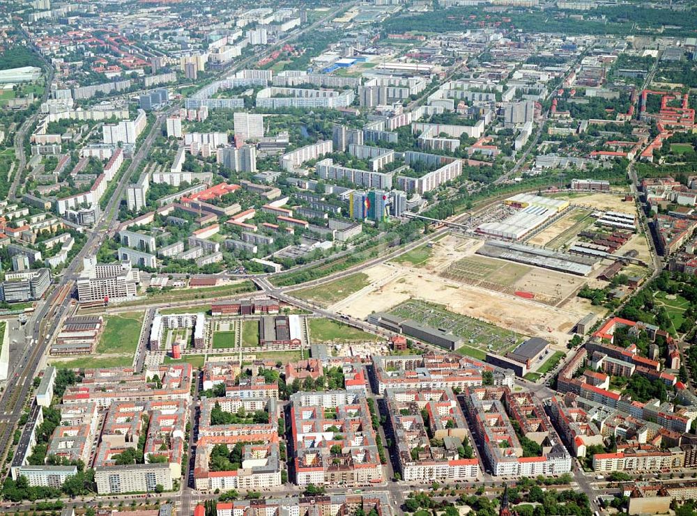 Luftbild Berlin-Friedrichshain - Stadtentwicklungsgebiet Eldenaer Straße/ Landsberger Allee