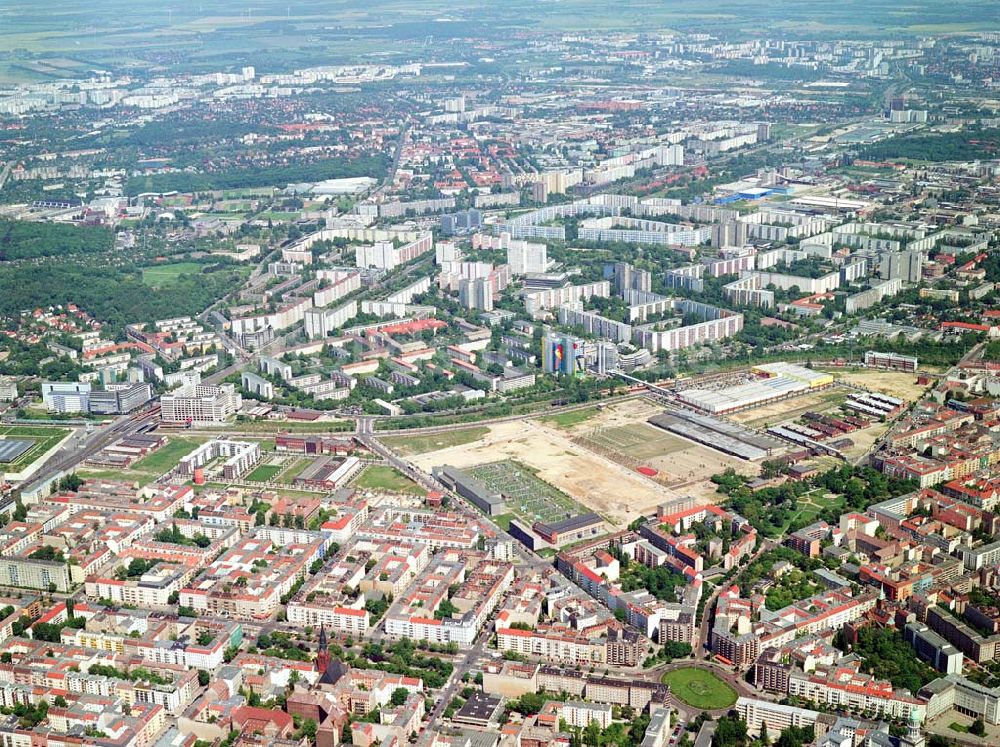 Luftaufnahme Berlin-Friedrichshain - Stadtentwicklungsgebiet Eldenaer Straße/ Landsberger Allee