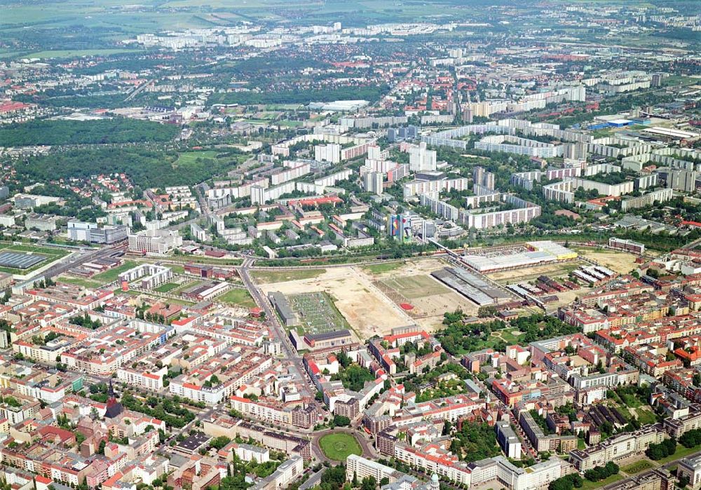 Berlin-Friedrichshain aus der Vogelperspektive: Stadtentwicklungsgebiet Eldenaer Straße/ Landsberger Allee