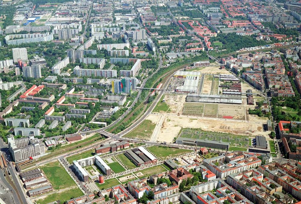 Luftbild Berlin-Friedrichshain - Stadtentwicklungsgebiet Eldenaer Straße/ Landsberger Allee