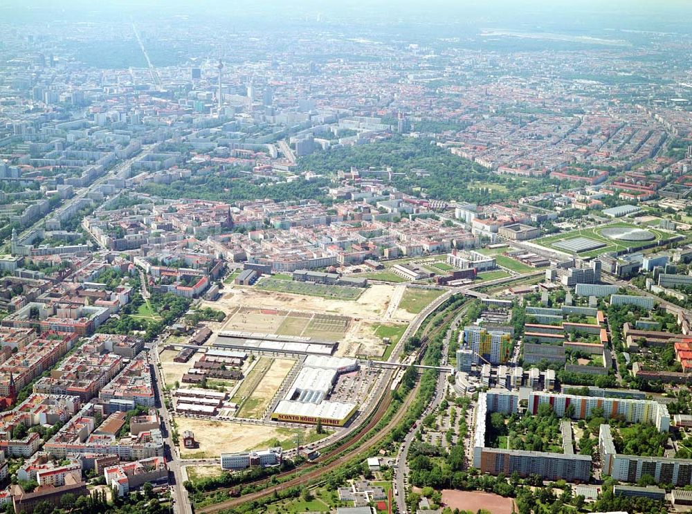 Luftbild Berlin-Friedrichshain - Stadtentwicklungsgebiet Eldenaer Straße/ Landsberger Allee