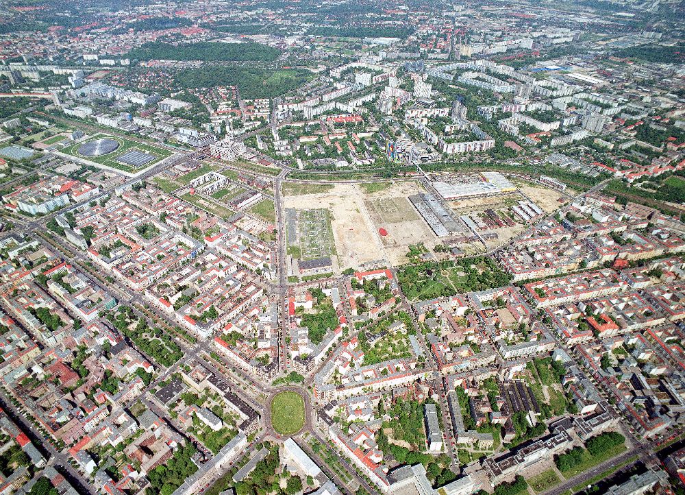 Berlin-Friedrichshain von oben - Stadtentwicklungsgebiet Eldenaer Straße/ Landsberger Allee