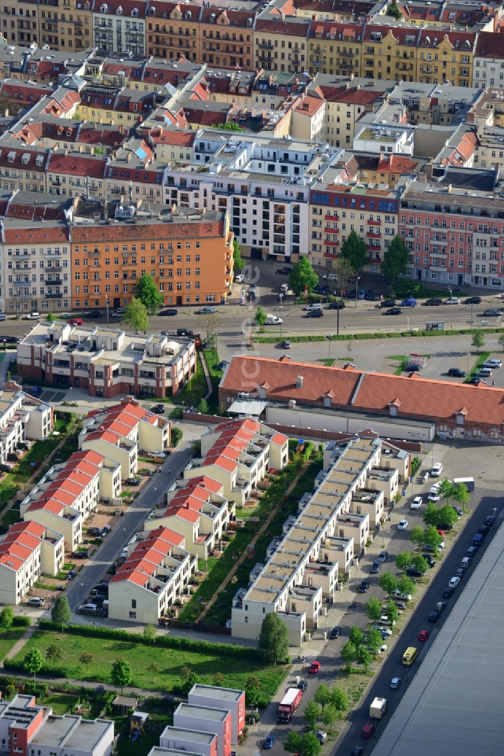 Luftbild Berlin - Stadtenwicklungsgebiet am Areal der Eldenaer Straße - Zum Langen Jammer im Stadtteil Friedrichshain zu Berlin