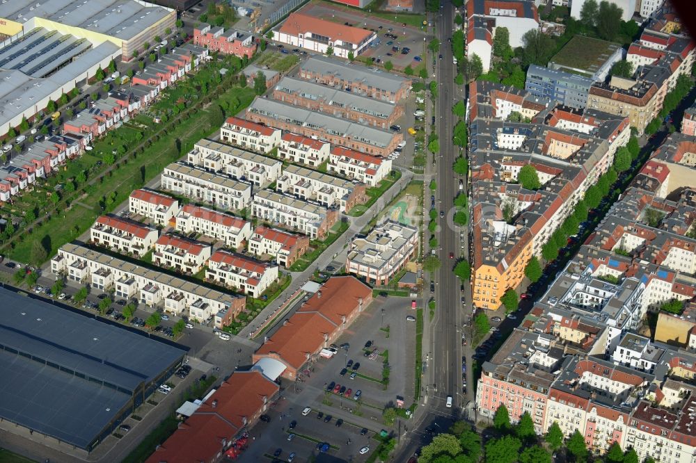 Berlin von oben - Stadtenwicklungsgebiet am Areal der Eldenaer Straße - Zum Langen Jammer im Stadtteil Friedrichshain zu Berlin