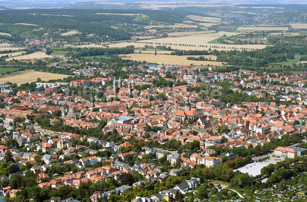 Naumburg (Saale) von oben - Stadtgebiet mit Außenbezirken und Innenstadtbereich in Naumburg (Saale) im Bundesland Sachsen-Anhalt, Deutschland