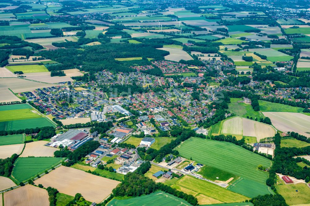 Luftbild Cappeln (Oldenburg) - Stadtgebiet inmitten der Landwirtschaft in Cappeln (Oldenburg) im Bundesland Niedersachsen, Deutschland