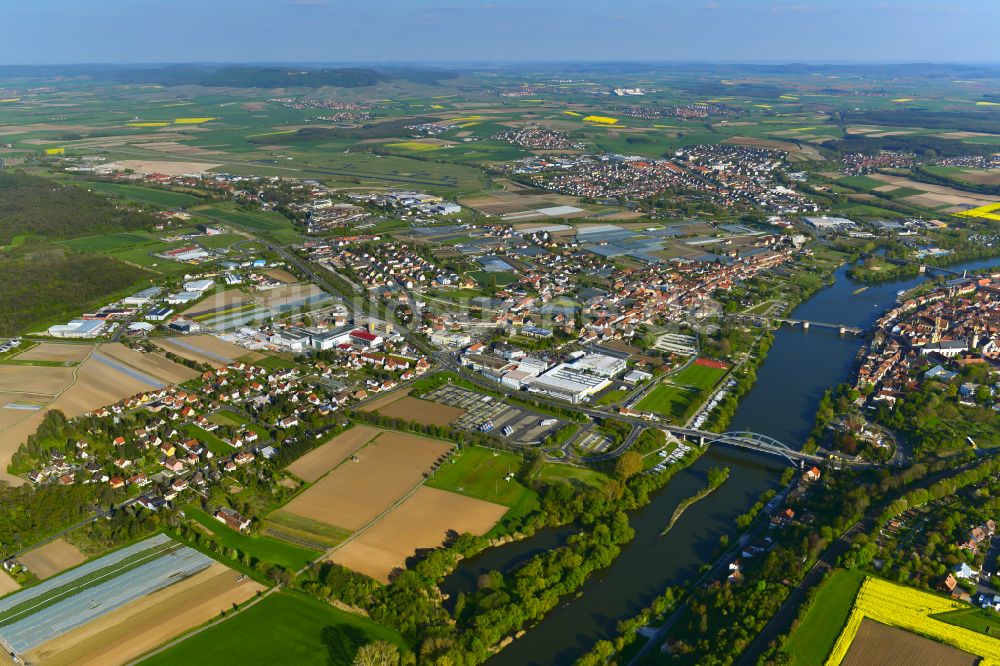 Luftbild Etwashausen - Stadtgebiet inmitten der Landwirtschaft in Etwashausen im Bundesland Bayern, Deutschland