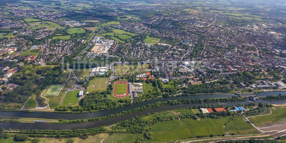 Hamm-Heessen von oben - Stadtgebiet inmitten der Landwirtschaft in Heessen im Bundesland Nordrhein-Westfalen, Deutschland