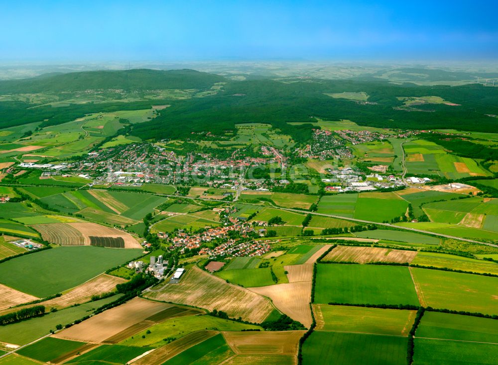 Luftbild Kirchheimbolanden - Stadtgebiet inmitten der Landwirtschaft in Kirchheimbolanden im Bundesland Rheinland-Pfalz, Deutschland