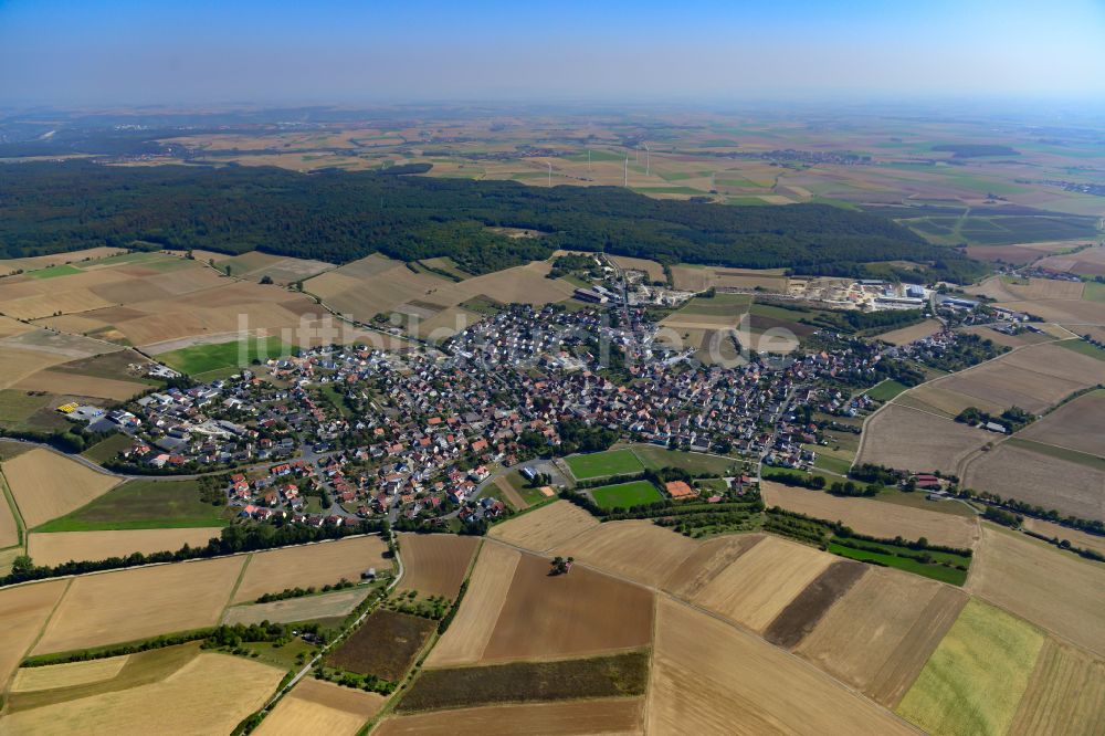 Luftbild Kleinrinderfeld - Stadtgebiet inmitten der Landwirtschaft in Kleinrinderfeld im Bundesland Bayern, Deutschland