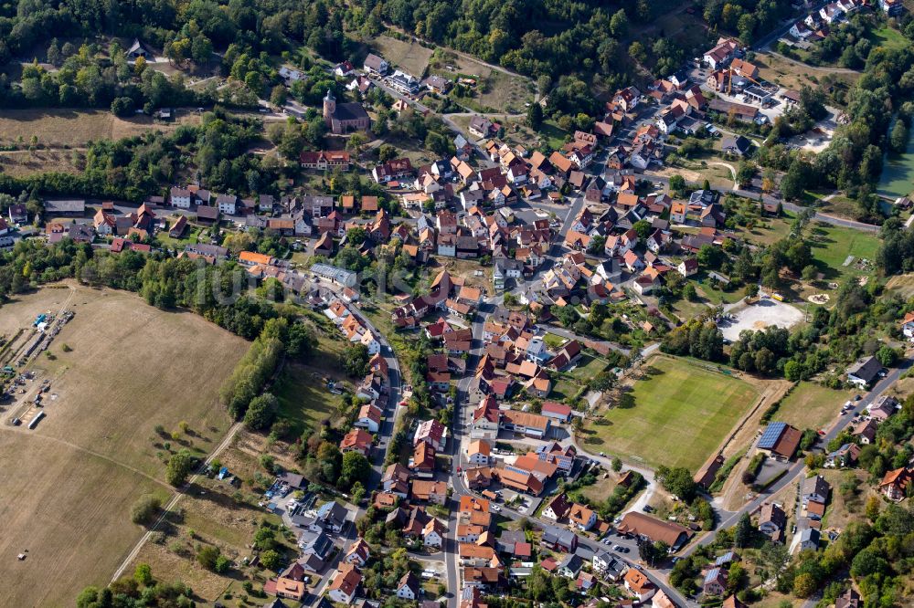 Luftbild Neuhütten - Stadtgebiet inmitten der Landwirtschaft in Neuhütten im Bundesland Bayern, Deutschland