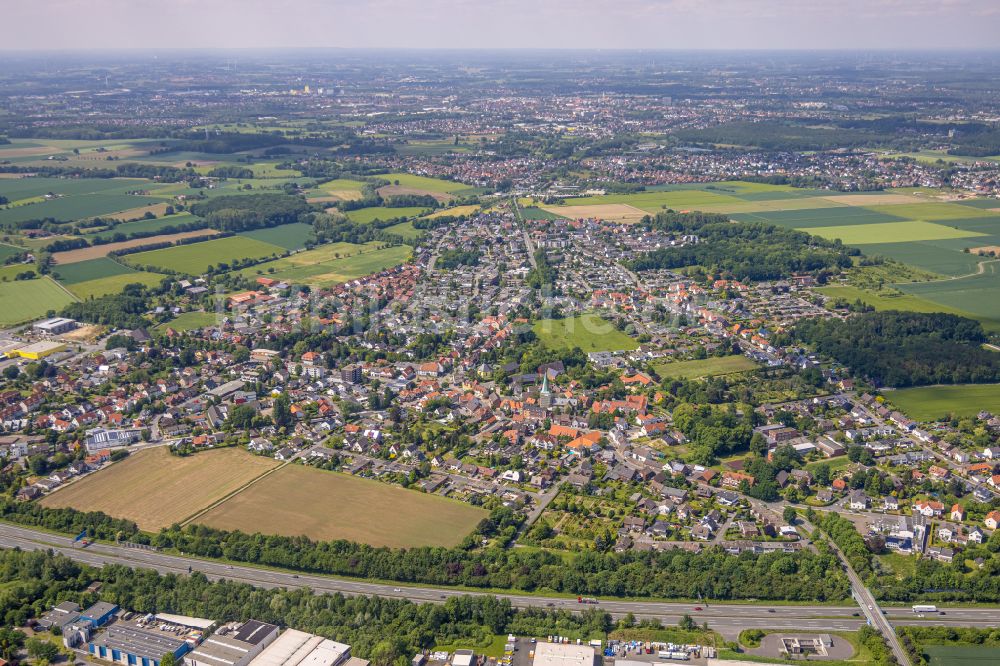 Luftbild Rhynern - Stadtgebiet inmitten der Landwirtschaft in Rhynern im Bundesland Nordrhein-Westfalen, Deutschland