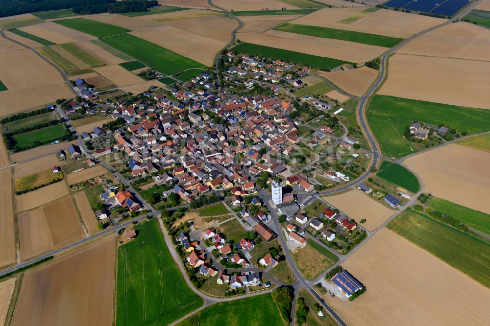 Luftbild Riedenheim - Stadtgebiet inmitten der Landwirtschaft in Riedenheim im Bundesland Bayern, Deutschland