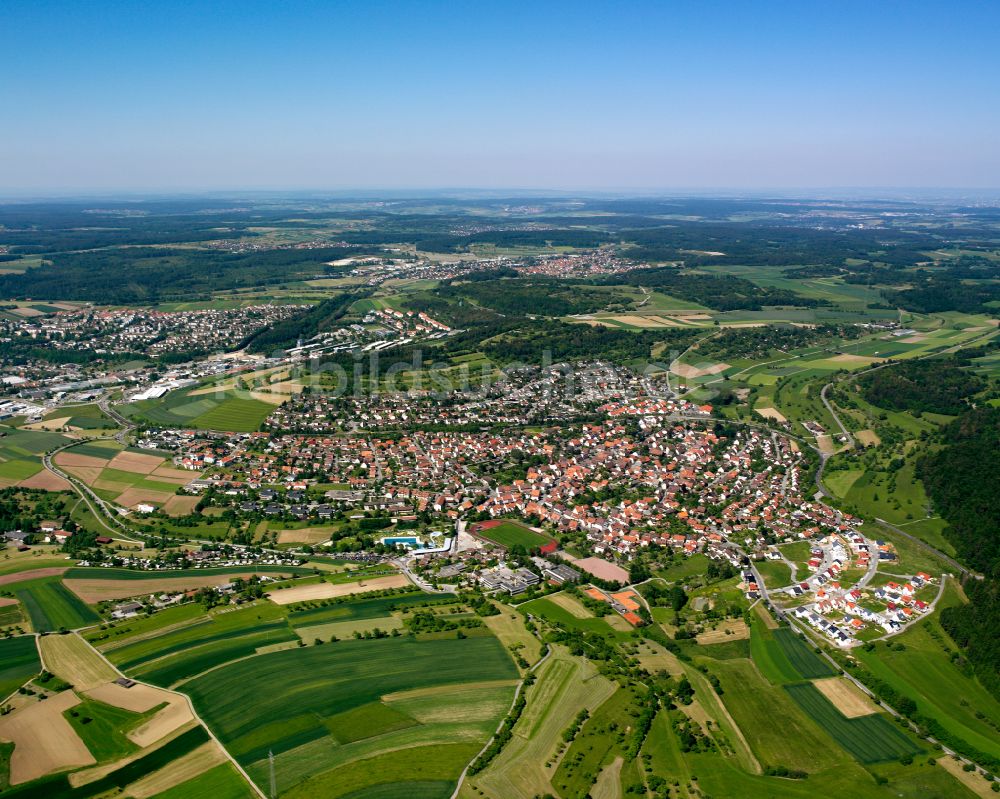 Stammheim aus der Vogelperspektive: Stadtgebiet inmitten der Landwirtschaft in Stammheim im Bundesland Baden-Württemberg, Deutschland