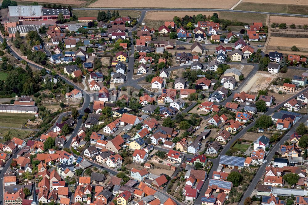 Luftbild Steinfeld - Stadtgebiet inmitten der Landwirtschaft in Steinfeld im Bundesland Bayern, Deutschland